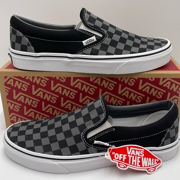 Vans Men’s Classic Slip-On Black/Pewter CheckerboardVN000EYEBPJSneakers